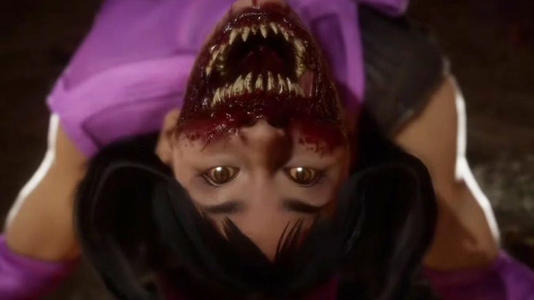 Mileena revealing Tarkatan teeth