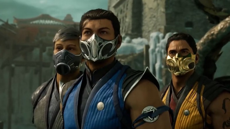 Sub-Zero standing with Smoke and Scorpion