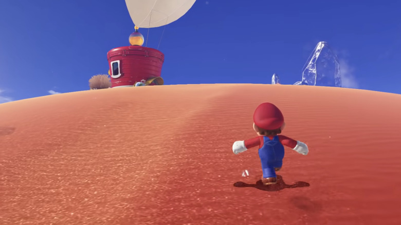 Mario running sand