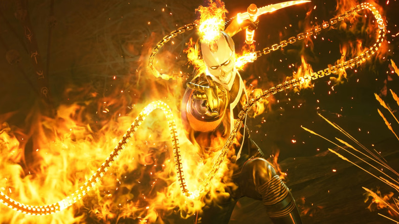 Ghost Rider with flaming chain