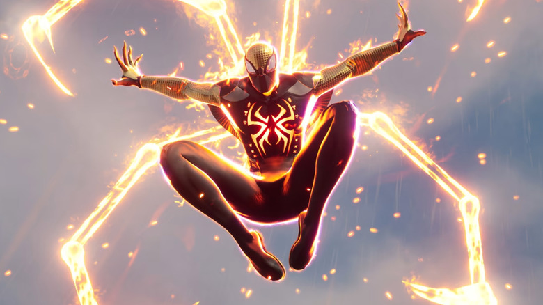 Spiderman with glowing arms