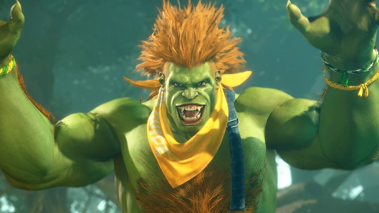 Blanka holding up hands