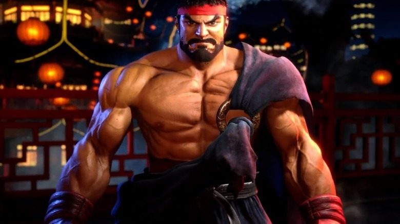 Ryu gritting his teeth