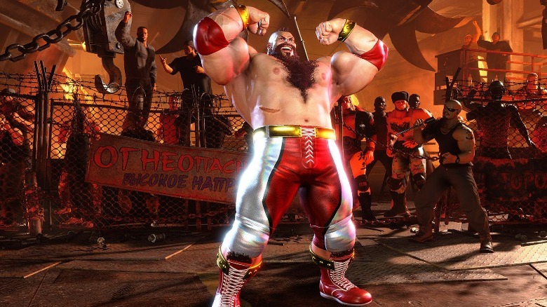 Zangief celebrating in the ring