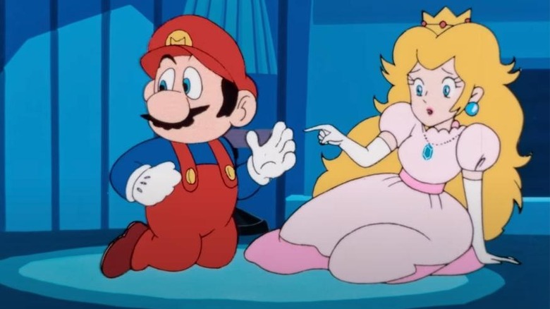 Peach laying next to Mario
