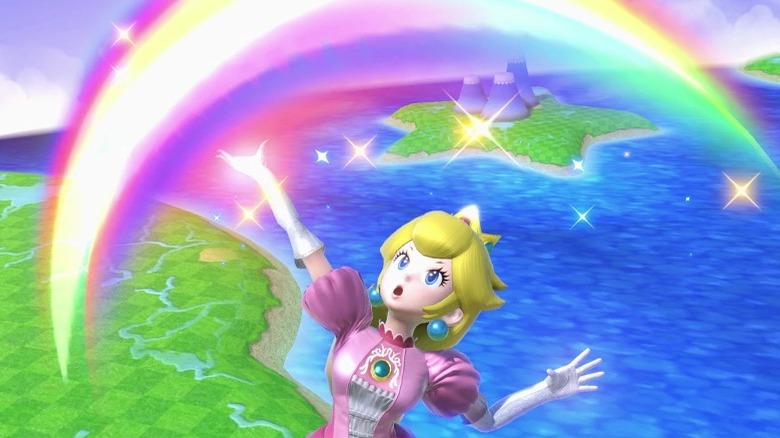 Peach summoning rainbow arc
