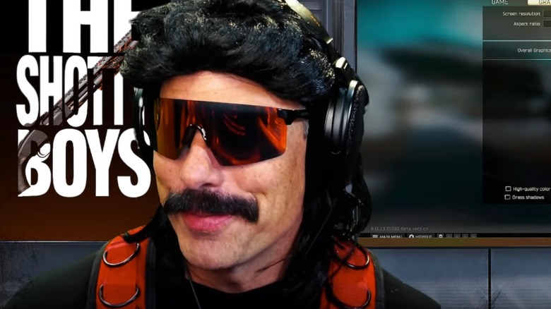 DrDisrespect grinning on stream