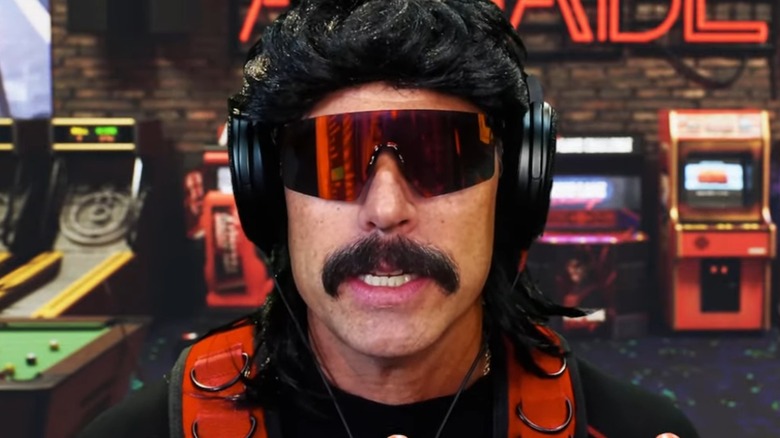 DrDisrespect talking with fake arcade background