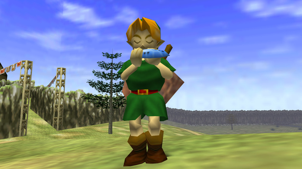 Link playing the ocarina