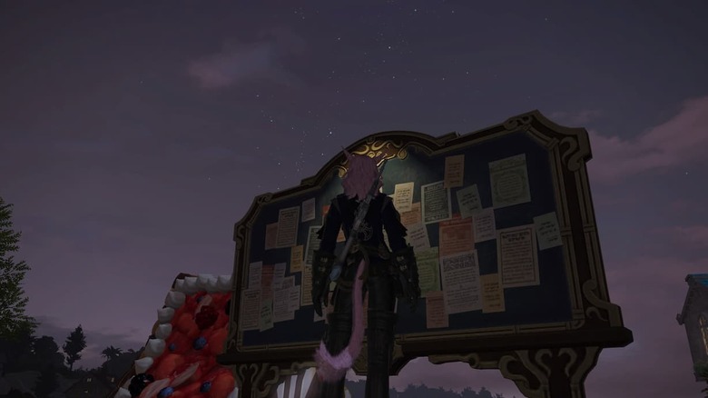 FF14 player in front of market board