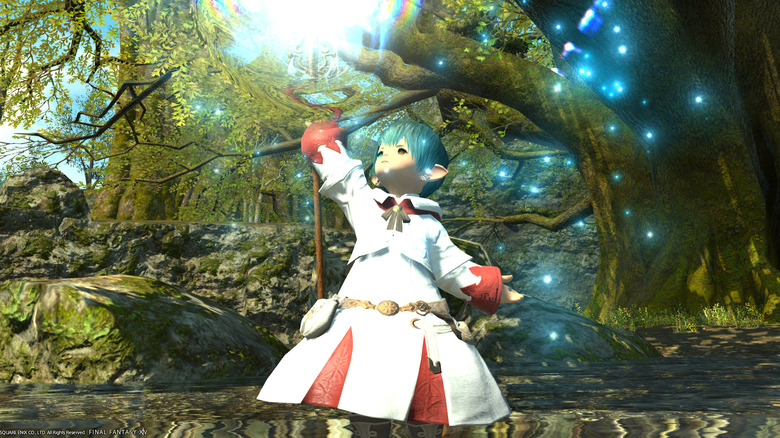 Lalafell White Mage casting Holy