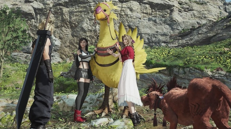 Chocobo with Cloud's party