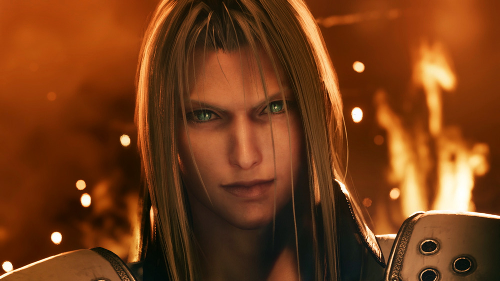 Sephiroth stands in flames