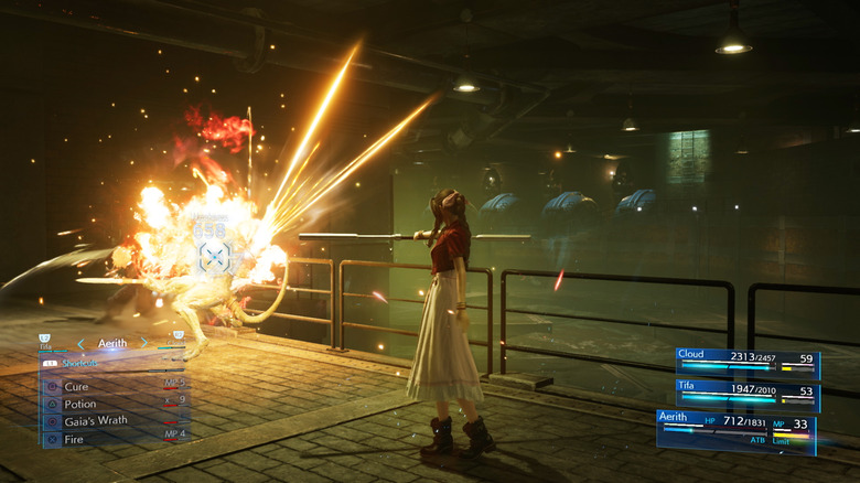 Final Fantasy 7 Remake Aerith casts a spell