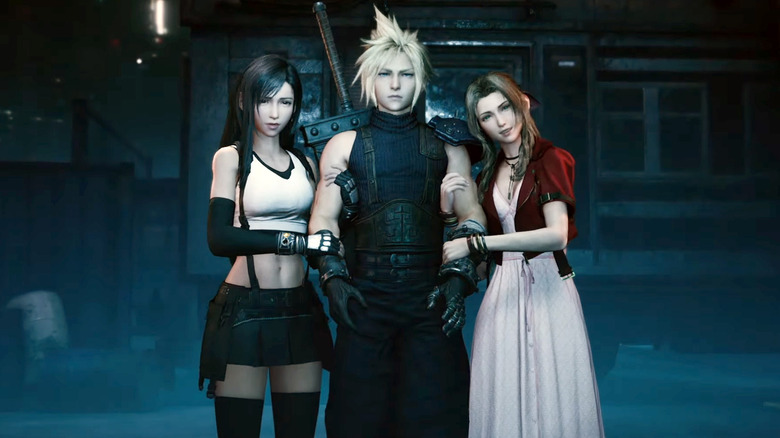 Tifa, Aerith, and Cloud in Final Fantasy 7 Remake