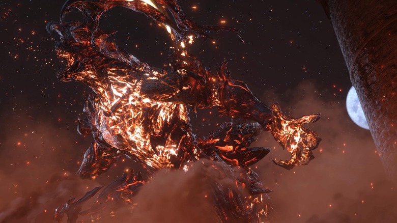 Final Fantasy XVI's Ifrit roaring into the night