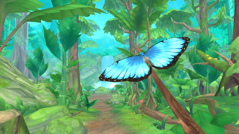 Flutter Away screenshot of a Blue Morpho Butterfly