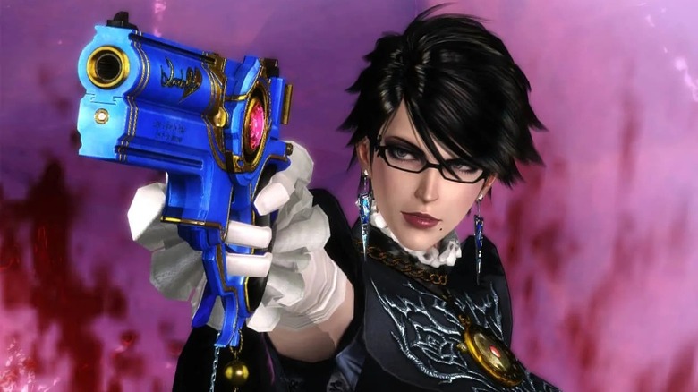 Bayonetta aims gun