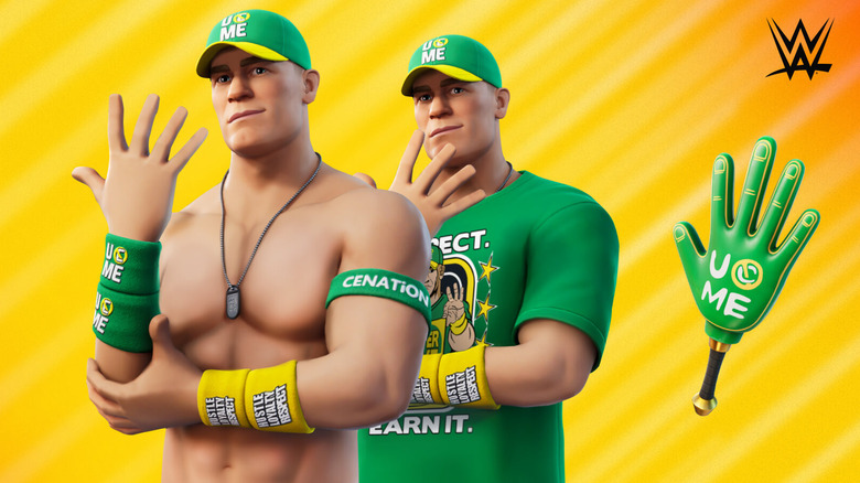 Two John Cena models and weapon