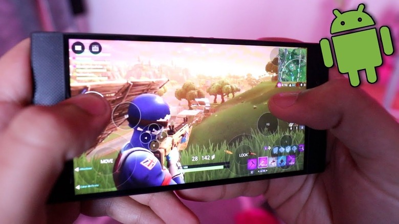 A doctored photo of Fortnite on Android