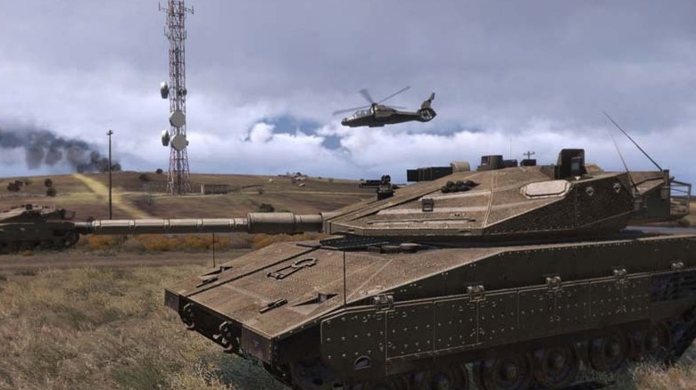 Arma 3 tank and helicopter