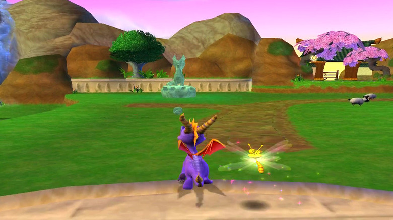 Spyro running through field