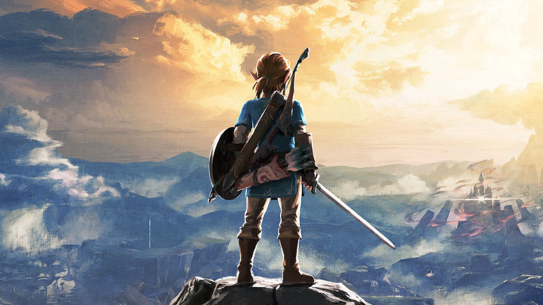 Link standing over Hyrule