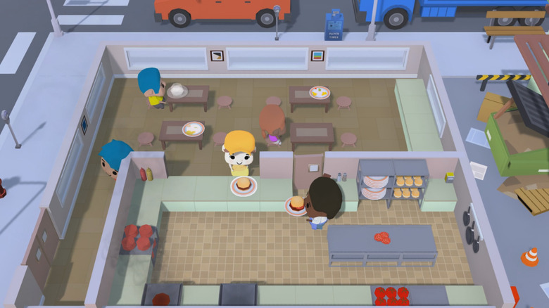 slow diner chef serving burgers