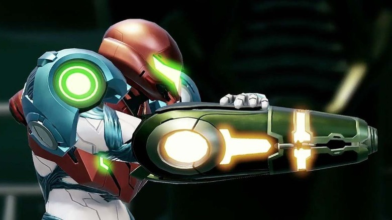 Samus prepares to fire