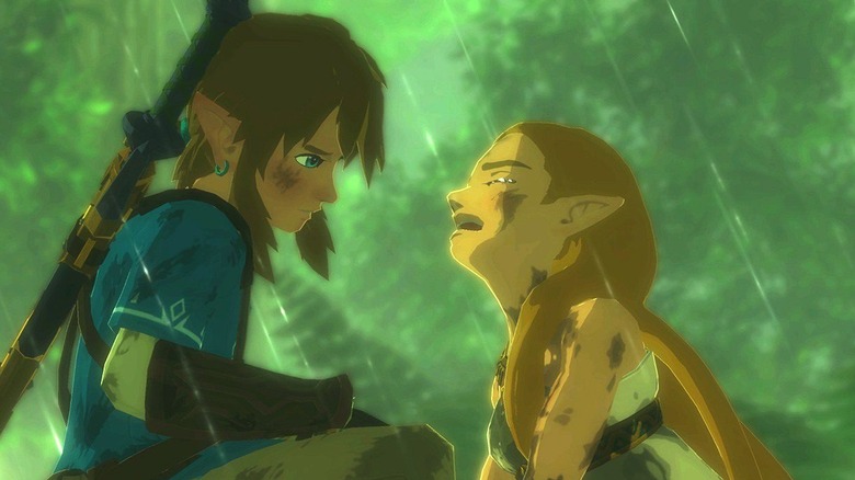 Link with Zelda crying