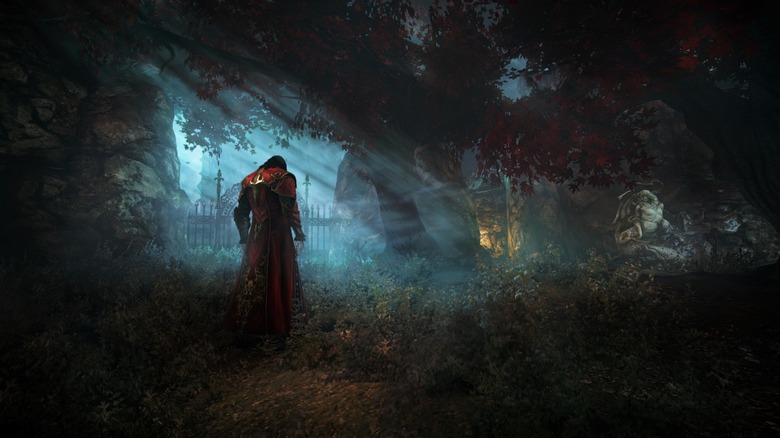 Dracula standing in garden
