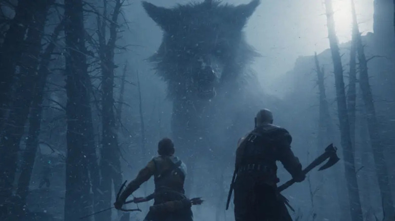 Kratos Atreus giant wolf