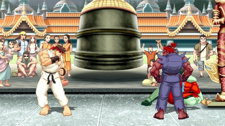 Ryu fighting Akuma