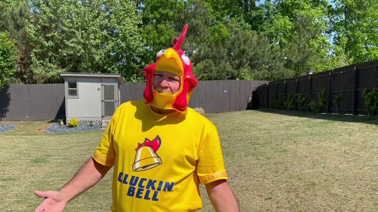 Ned Luke chicken costume