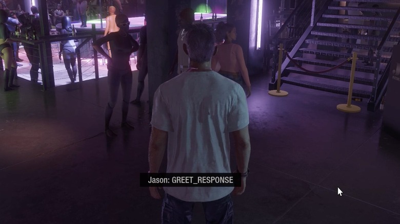 GTA Player Character walking through the club