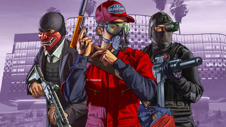 Three characters in GTA Online key art