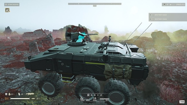 Helldivers driving vehicle