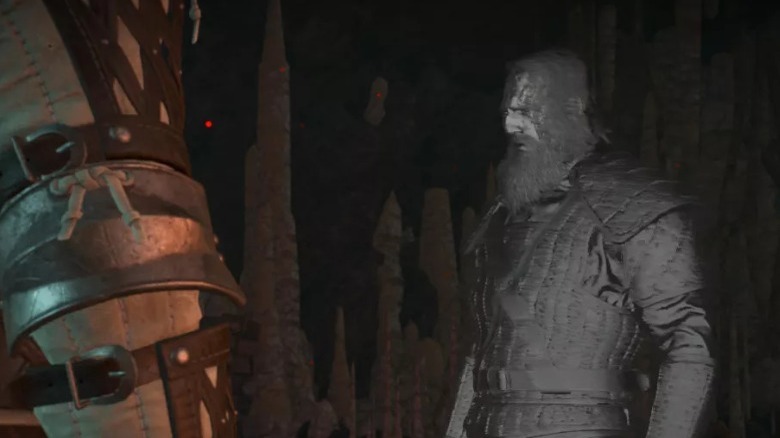 Geralt talking to Reinald