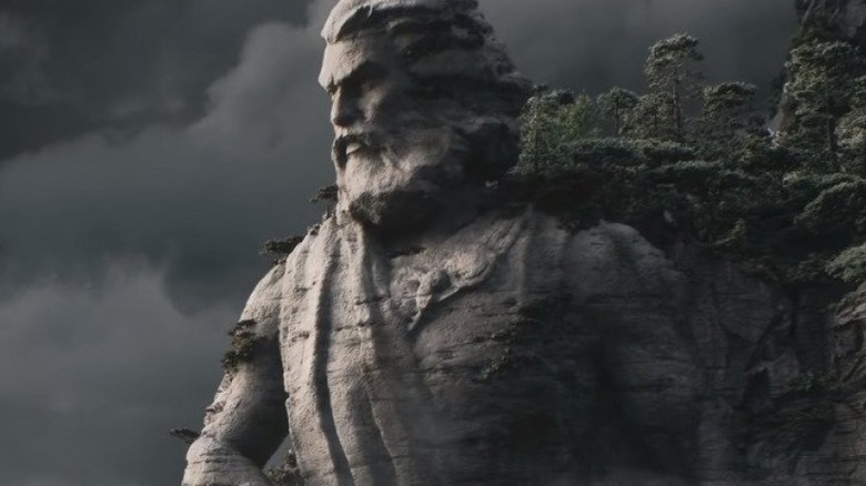 Statue carved in mountain