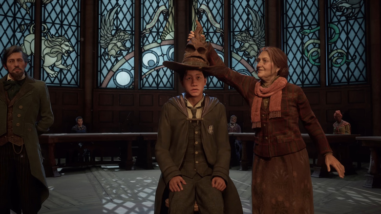 Student being sorted by Sorting Hat 