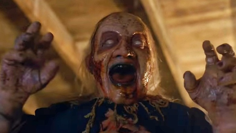 Ted Raimi playing Possessed Henrietta in Ash vs Evil Dead