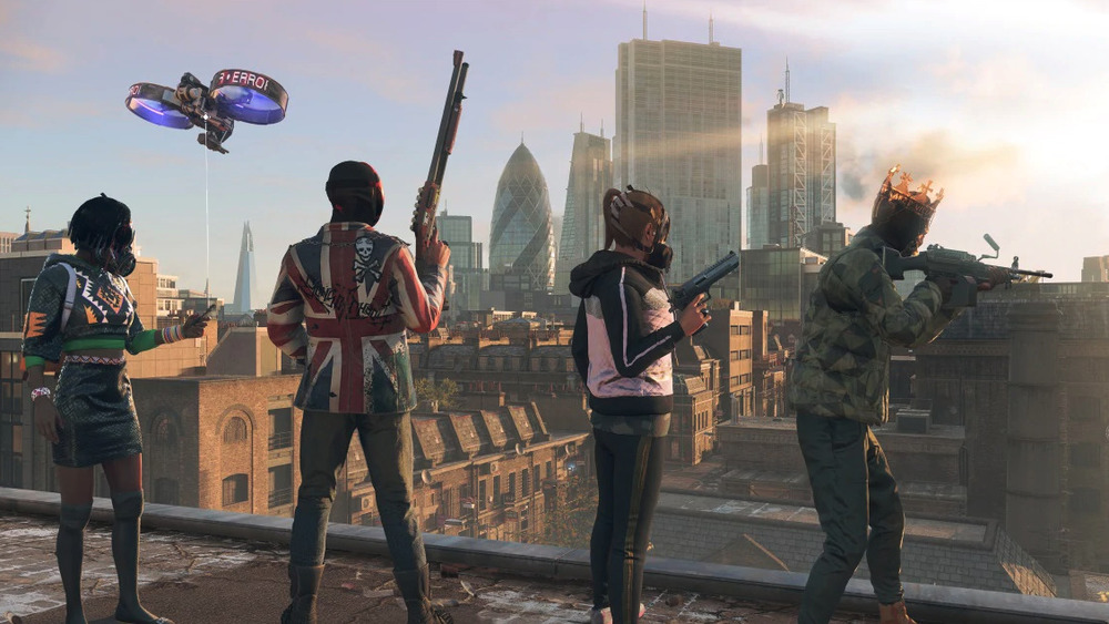 group of hackers overlooking city