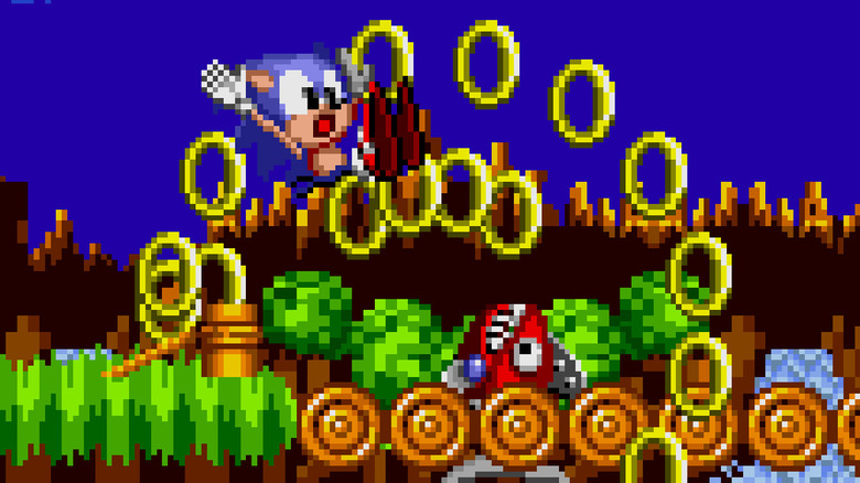 Sonic losing rings