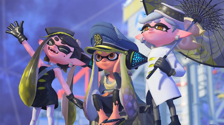 The Splatoon characters posing 