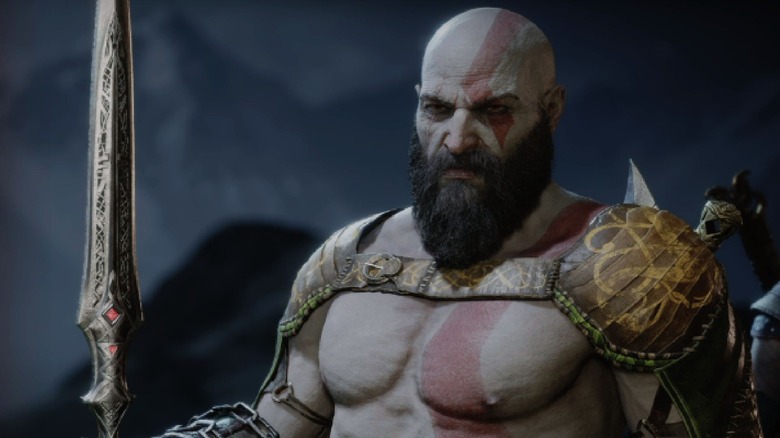 Kratos holding Draupnir spear