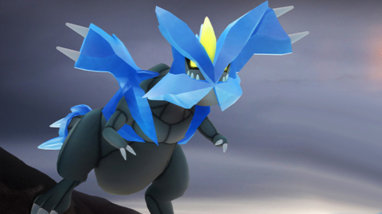 Kyurem flying over mountains