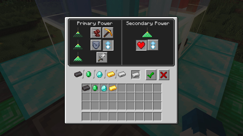 Minecraft Beacon power interface