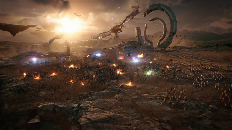 A battle during the Everwar in Immortals of Aveum.