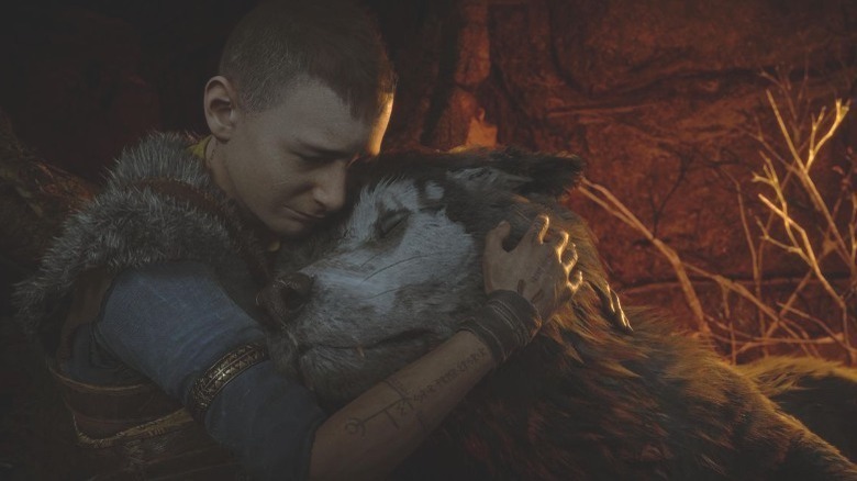 Atreus holding Fenrir