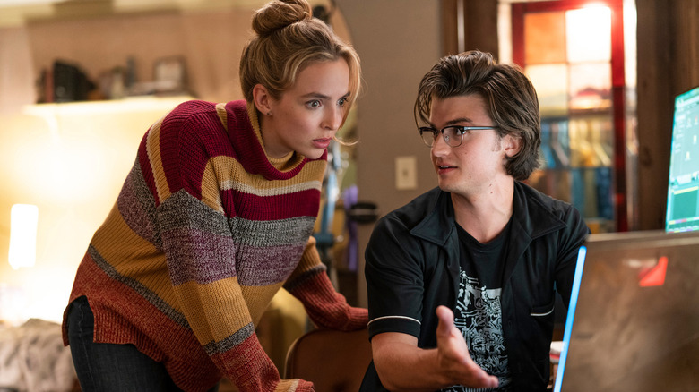 Jodie Comer as Milly and Joe Keery as Keys in 20th Century Studios' FREE GUY